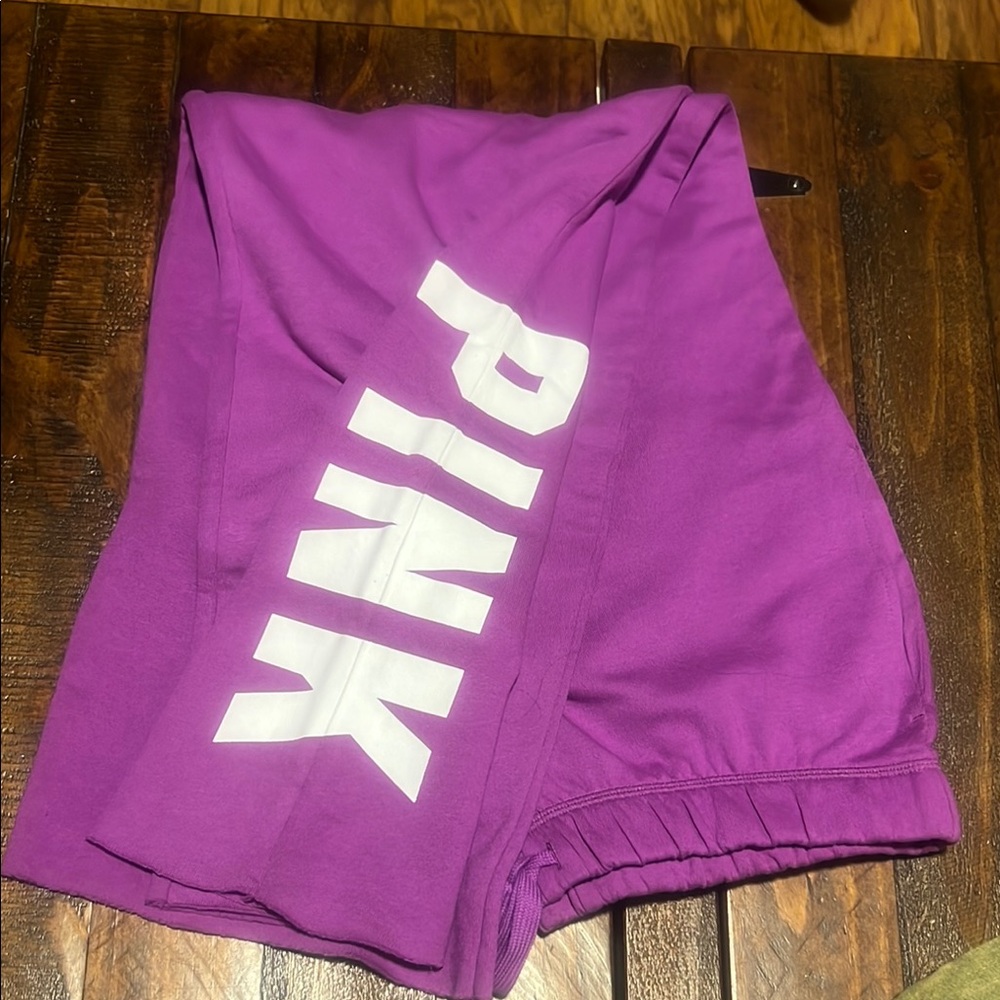 PINK Victoria's Secret Bright Purple Logo Lounge Shorts